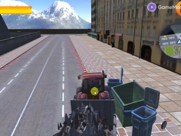 3D city tractor garbage sim