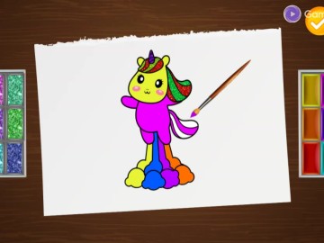 Coloring Book Glittered Unicorns