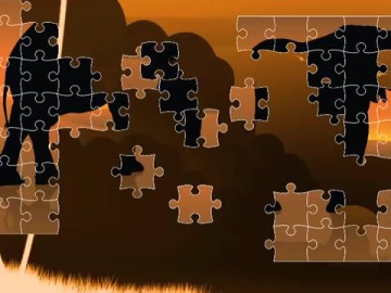 Elephant Silhouette Jigsaw