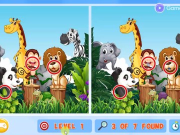 Find Seven Differences Animals